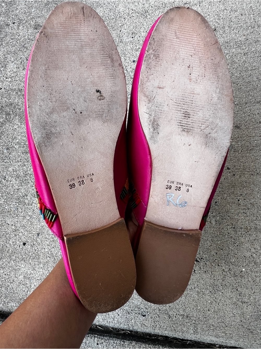 FARM Rio Hot Pink Beaded Tassel Slide Mules Size 8 - Picture 8 of 9